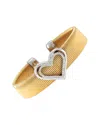 Diamond Select Cuts Heart Silver & Stainless Steel 0.06 Ct. Tw. Diamond Bangle Bracelet