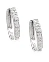 Diamond Select Cuts Hoop Silver 0.08 Ct. Tw. Diamond Earrings