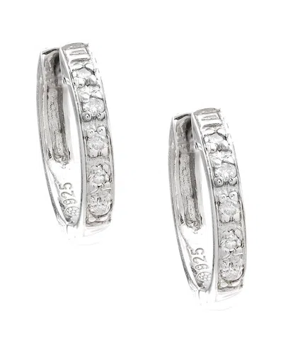 DIAMOND SELECT CUTS HOOP SILVER 0.08 CT. TW. DIAMOND EARRINGS