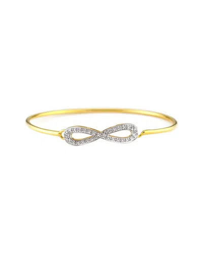 DIAMOND SELECT CUTS PLATED & SILVER 0.1 CT. TW. DIAMOND INFINITY BANGLE BRACELET