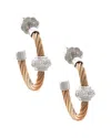 Diamond Select Cuts Rondel Silver & Stainless Steel 0.04 Ct. Tw. Diamond Earrings