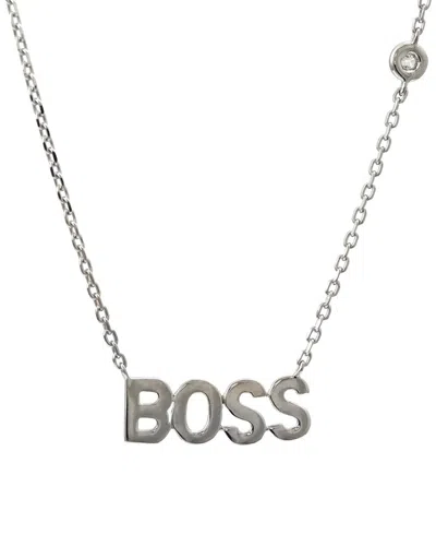 DIAMOND SELECT CUTS SILVER 0.02 CT. TW. DIAMOND BOSS NECKLACE