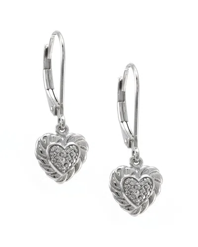 Diamond Select Cuts Silver 0.02 Ct. Tw. Diamond Earrings In Metallic