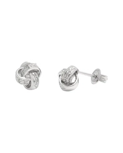 Diamond Select Cuts Silver 0.02 Ct. Tw. Diamond Earrings In Metallic