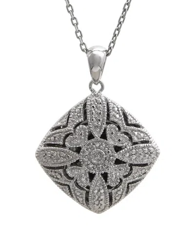 Diamond Select Cuts Silver 0.02 Ct. Tw. Diamond Locket Pendant