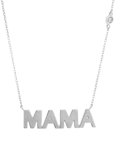 Diamond Select Cuts Silver 0.02 Ct. Tw. Diamond Mama Necklace In Metallic