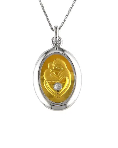 Diamond Select Cuts Silver 0.02 Ct. Tw. Diamond Mother Necklace