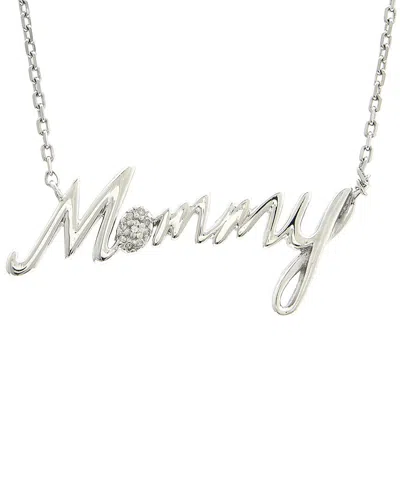 Diamond Select Cuts Silver 0.03 Ct. Tw. Diamond Necklace In Gray