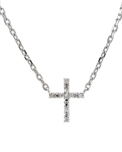 Diamond Select Cuts Silver 0.04 Ct. Tw. Diamond Cross Necklace
