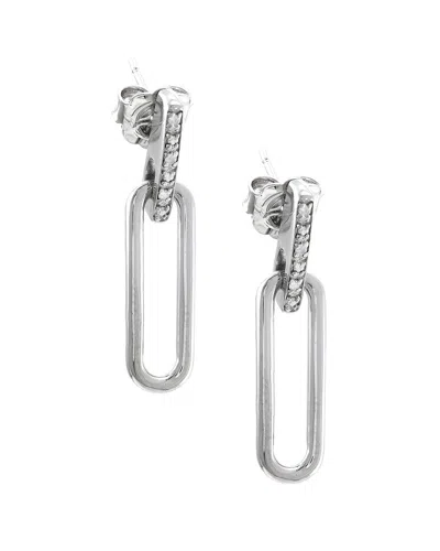 Diamond Select Cuts Silver 0.04 Ct. Tw. Diamond Earrings In Metallic