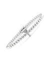 Diamond Select Cuts Silver 0.04 Ct. Tw. Diamond Key Bangle Bracelet In Silver