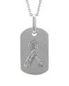 Diamond Select Cuts Silver 0.04 Ct. Tw. Diamond Ribbon Pendant In Metallic