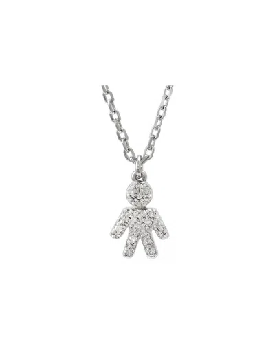 Diamond Select Cuts Silver 0.05 Ct. Tw. Diamond Baby Boy Necklace