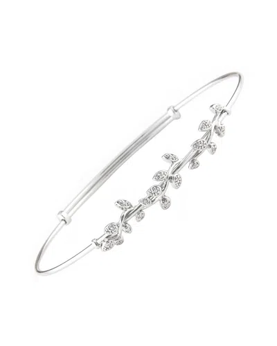 Diamond Select Cuts Silver 0.05 Ct. Tw. Diamond Bangle Bracelet