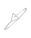 Diamond Select Cuts Silver 0.05 Ct. Tw. Diamond Bangle Bracelet In Metallic