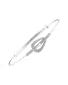 Diamond Select Cuts Silver 0.05 Ct. Tw. Diamond Bangle Bracelet In Silver