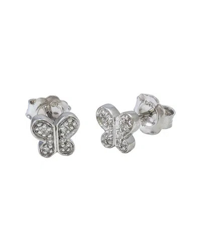 DIAMOND SELECT CUTS SILVER 0.05 CT. TW. DIAMOND BUTTERFLY EARRINGS