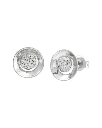 Diamond Select Cuts Silver 0.05 Ct. Tw. Diamond Earrings In Metallic