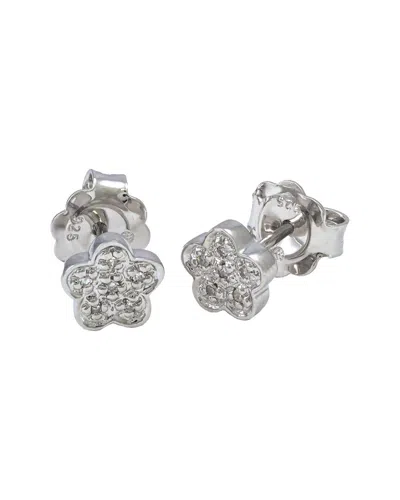 DIAMOND SELECT CUTS SILVER 0.05 CT. TW. DIAMOND FLOWER EARRINGS