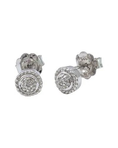 Diamond Select Cuts Silver 0.05 Ct. Tw. Diamond Studs In Gray