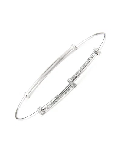 Diamond Select Cuts Silver 0.06 Ct. Tw. Diamond Bangle Bracelet