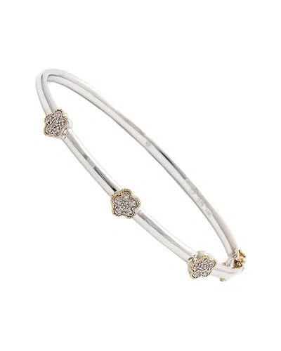 Diamond Select Cuts Silver 0.06 Ct. Tw. Diamond Bangle Bracelet