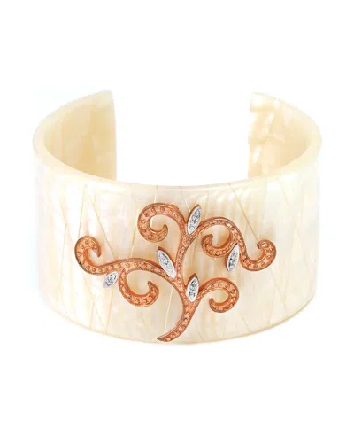 DIAMOND SELECT CUTS SILVER 0.06 CT. TW. DIAMOND FILIGREE BANGLE BRACELET