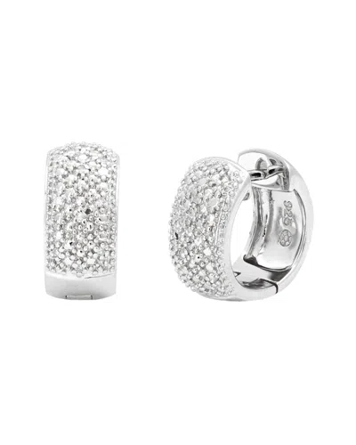 DIAMOND SELECT CUTS SILVER 0.06 CT. TW. DIAMOND SMALL HUG HOOPS