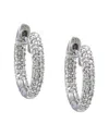 Diamond Select Cuts Silver 0.06 Ct. Tw. Diamond Small In & Out Hoops