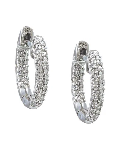 DIAMOND SELECT CUTS SILVER 0.06 CT. TW. DIAMOND SMALL IN & OUT HOOPS
