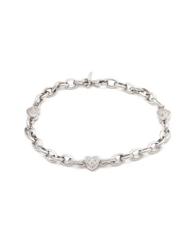 DIAMOND SELECT CUTS SILVER 0.07 CT. TW. DIAMOND HEART BRACELET