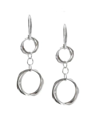 Diamond Select Cuts Silver 0.08 Ct. Tw. Diamond Earrings In Metallic