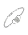 Diamond Select Cuts Silver Diamond Heart Bangle Bracelet