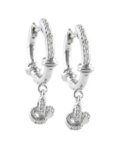 Diamond Select Cuts Silver 0.08 Ct. Tw. Diamond Love Knot Hoops