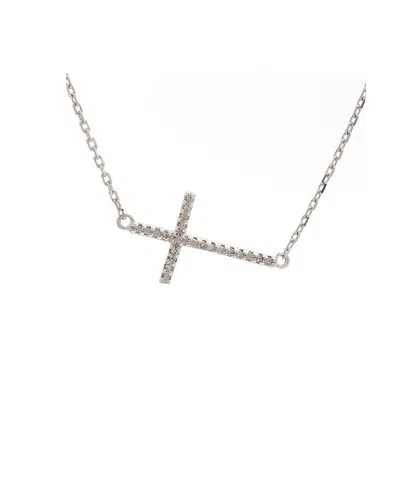 Diamond Select Cuts Silver 0.08 Ct. Tw. Diamond Necklace In Metallic