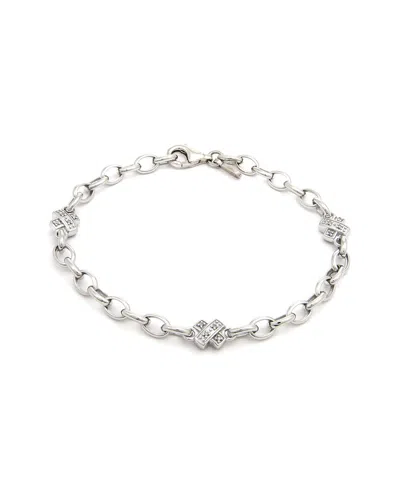 Diamond Select Cuts Silver 0.08 Ct. Tw. Diamond X Bracelet