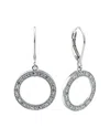 Diamond Select Cuts Silver 0.09 Ct. Tw. Diamond Circle Earrings In Silver