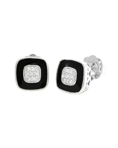 Diamond Select Cuts Silver 0.09 Ct. Tw. Diamond Earrings In Metallic