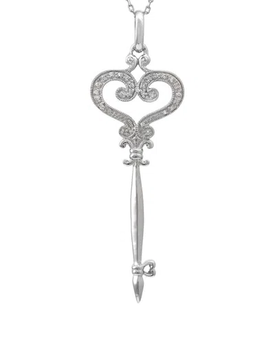 Diamond Select Cuts Silver 0.09 Ct. Tw. Diamond Necklace In Metallic