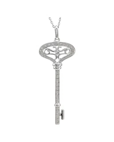 Diamond Select Cuts Silver Diamond Key Necklace
