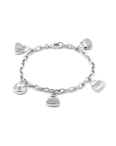 Diamond Select Cuts Silver 0.11 Ct. Tw. Diamond Bracelet In Metallic