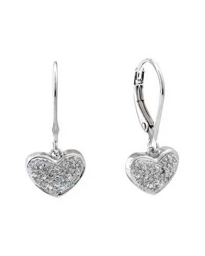DIAMOND SELECT CUTS SILVER 0.11 CT. TW. DIAMOND HEART EARRINGS