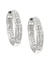 Diamond Select Cuts Silver 0.11 Ct. Tw. Diamond In & Out Hoops