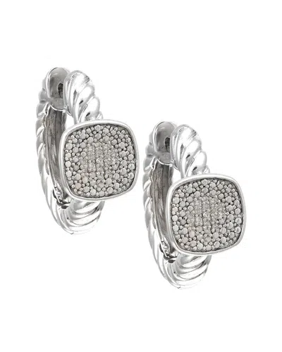 DIAMOND SELECT CUTS SILVER 0.11 CT. TW. DIAMOND SQUARE EARRINGS