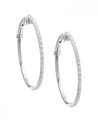 Diamond Select Cuts Silver 0.12 Ct. Tw. Diamond Earring In Metallic