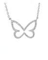 Diamond Select Cuts Silver 0.13 Ct. Tw. Diamond Butterfly Necklace