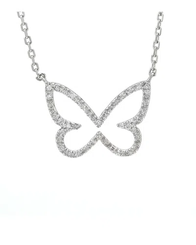 DIAMOND SELECT CUTS SILVER 0.13 CT. TW. DIAMOND BUTTERFLY NECKLACE