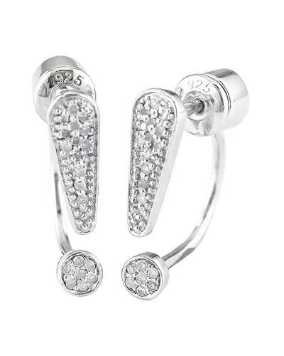 Diamond Select Cuts Silver 0.14 Ct. Tw. Diamond Earrings In Metallic