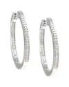 Diamond Select Cuts Silver 0.15 Ct. Tw. Diamond Hoops In Silver