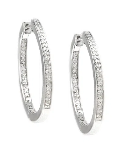DIAMOND SELECT CUTS SILVER 0.15 CT. TW. DIAMOND HOOPS